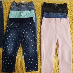 Bundle of toddler girls pants 18m to 2T